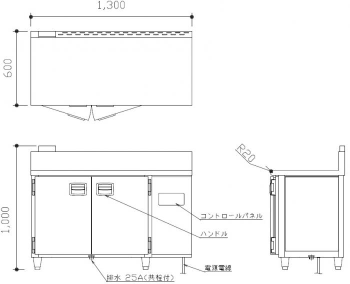 MSH20-22HWE マルゼン 食器消毒保管庫 カゴ付 3Φ200V 高出力タイプ 両面式 奥行2列タイプ 20カゴ収納 消毒 食器消毒 殺菌 殺菌庫 クリーブランド